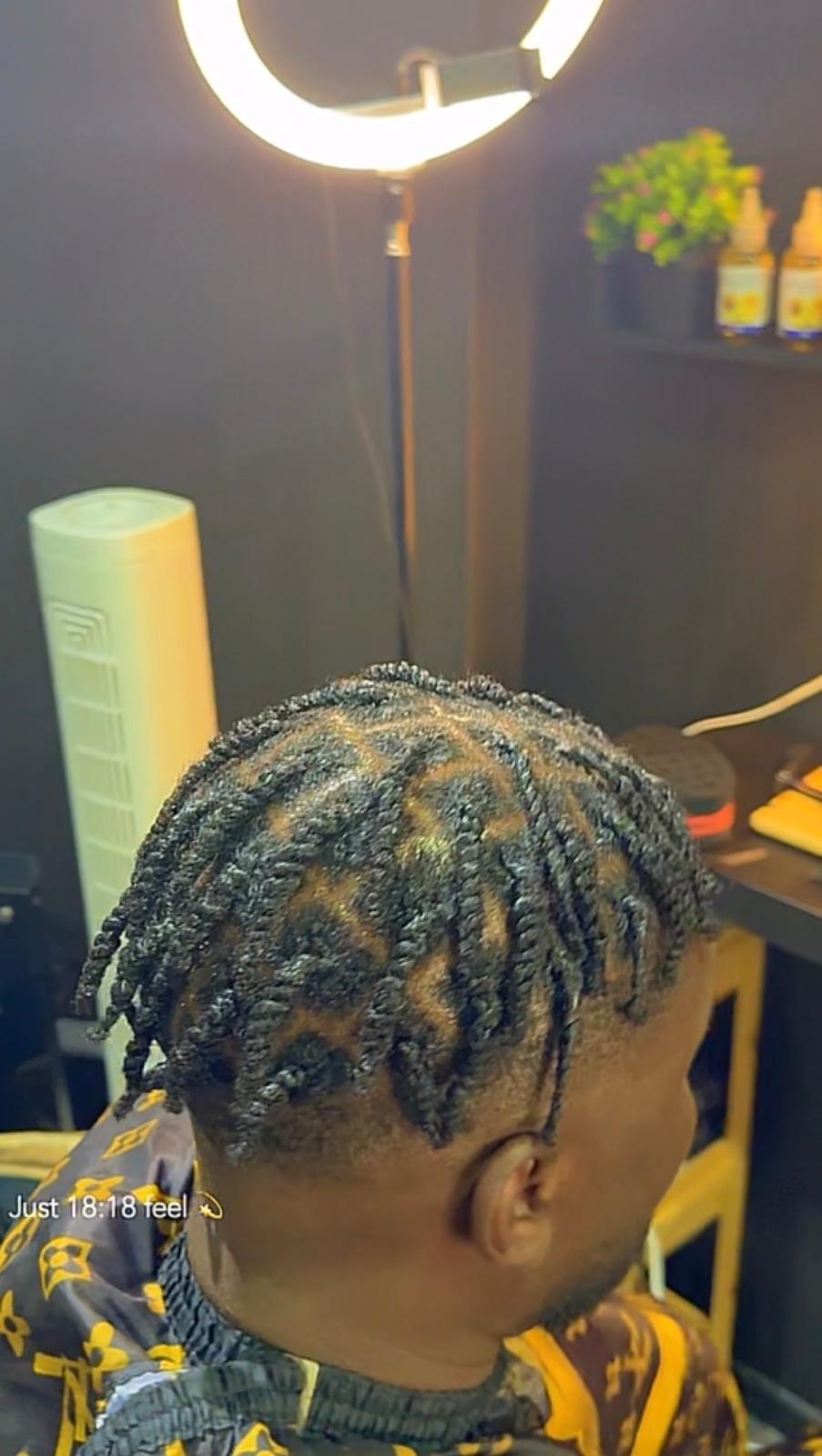 Réalisation tressage — cornrows enfant en étoile